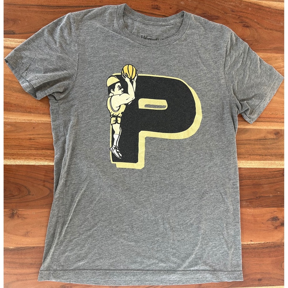 Homefield Purdue Boilermakers T-Shirt Mens Medium Gray Vintage Basketball Logo
